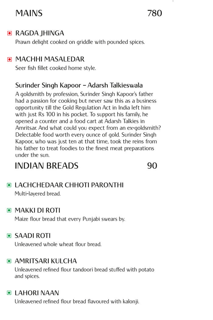 Paranda Taj Yesvantpur Menu and Price List for Yeshwanthpur