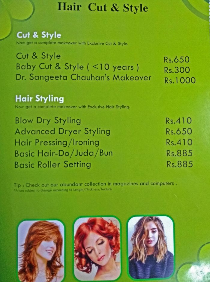 Exclusive Salon and Makeup Studio Menu and Price List for Janakpuri, New  Delhi 