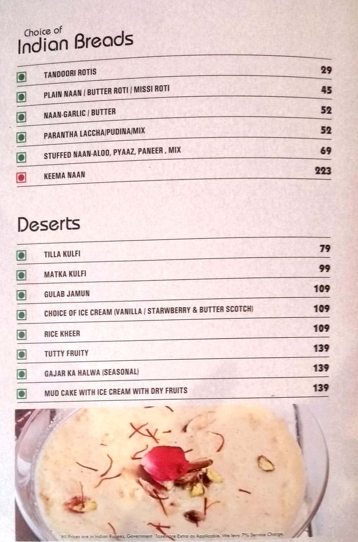 menu