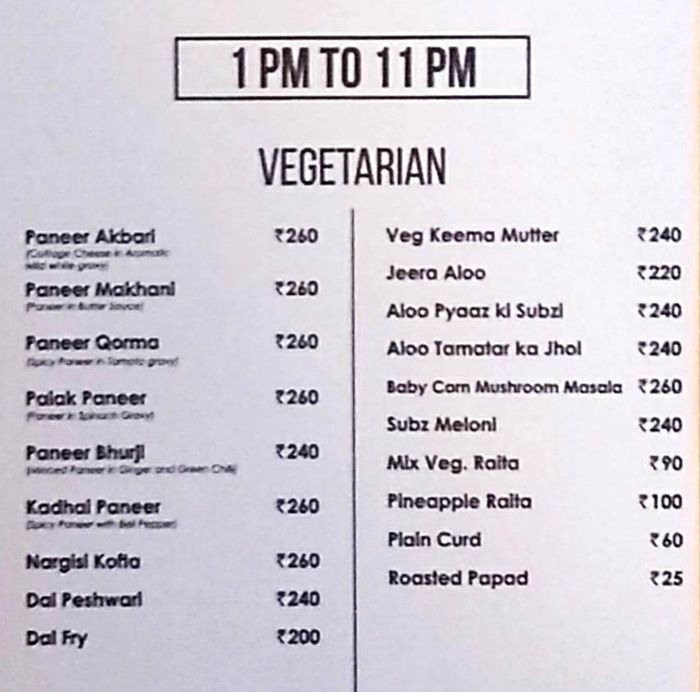 menu