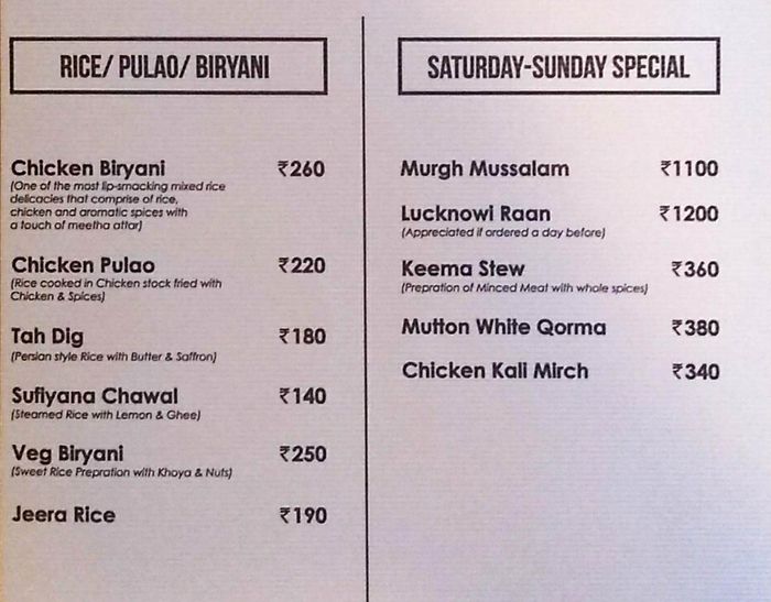menu
