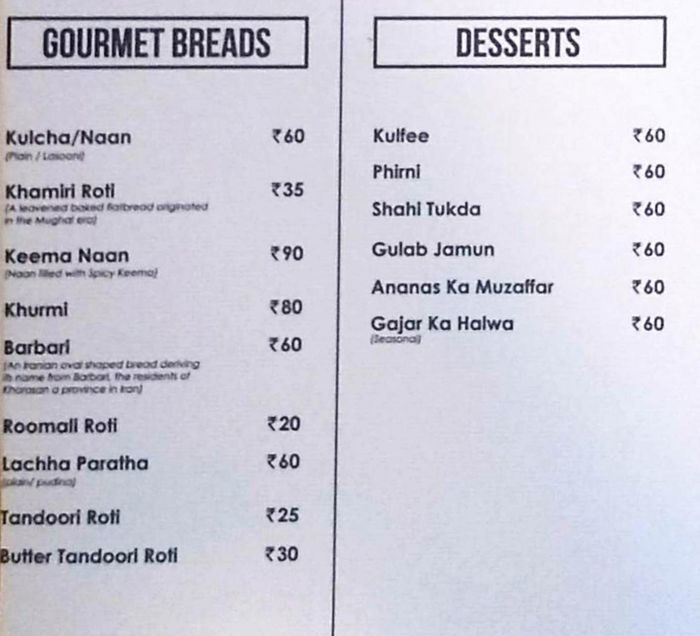 menu