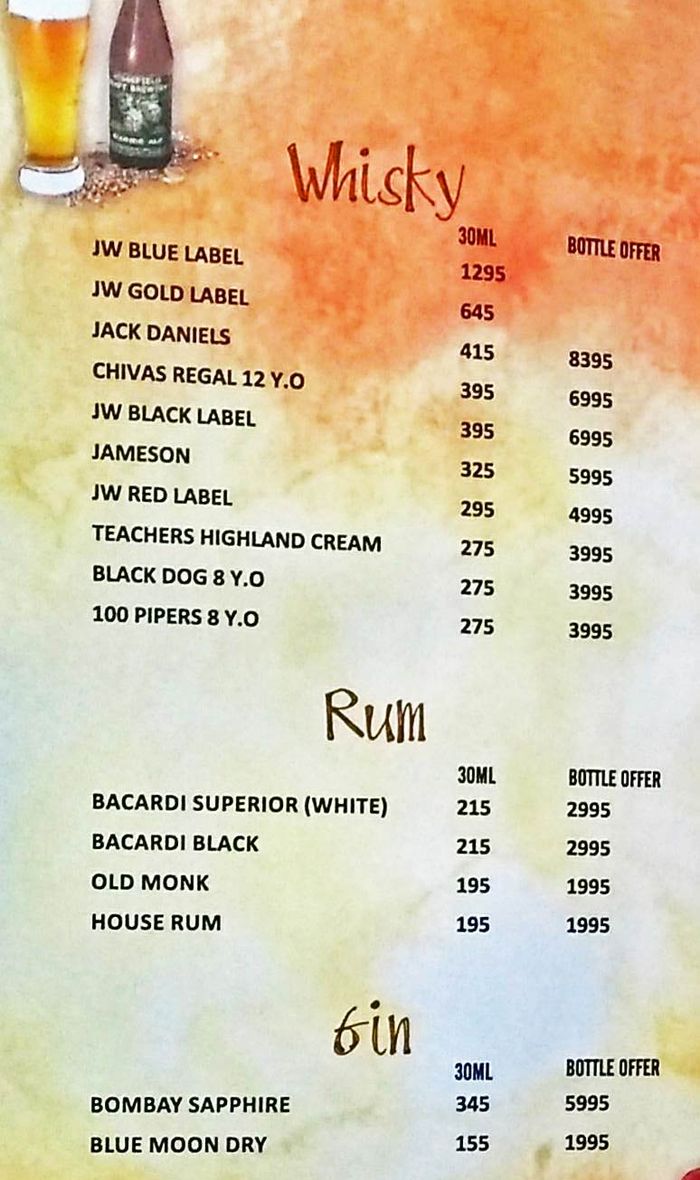 The Salt Cafe Kitchen & Bar Menu and Price List for Preet Vihar, New