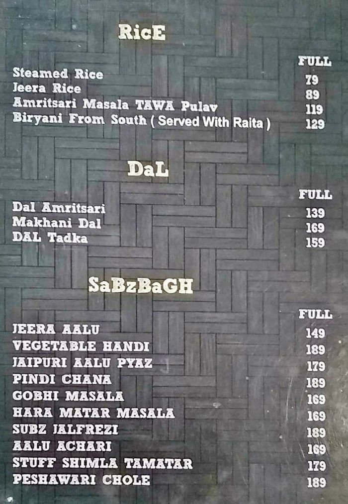 menu