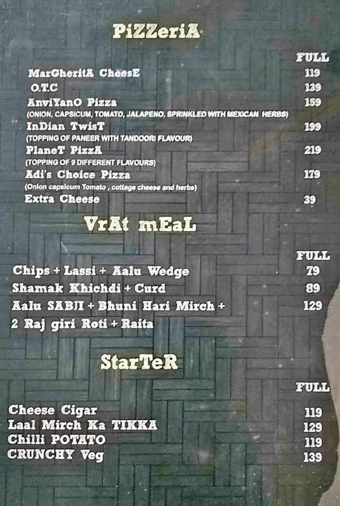 menu