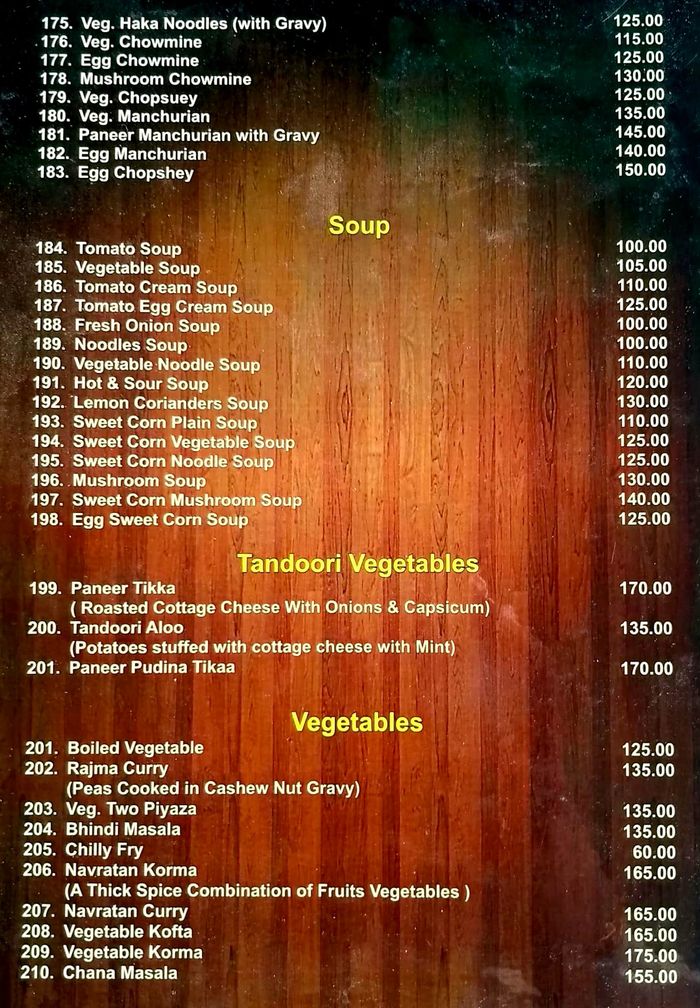 menu