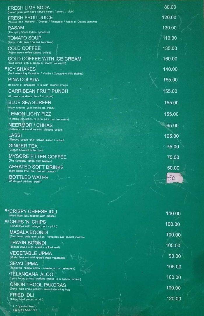menu