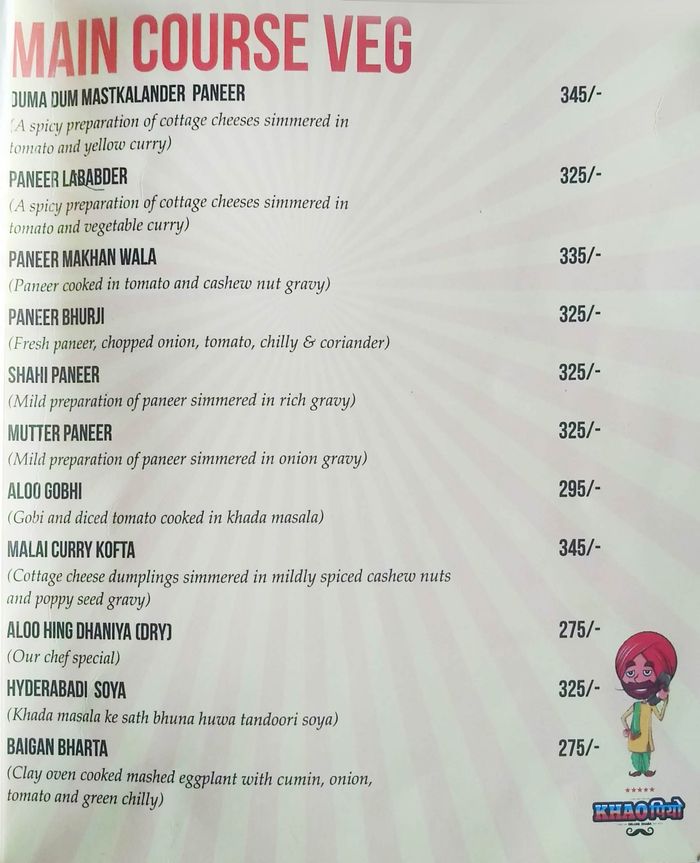 menu
