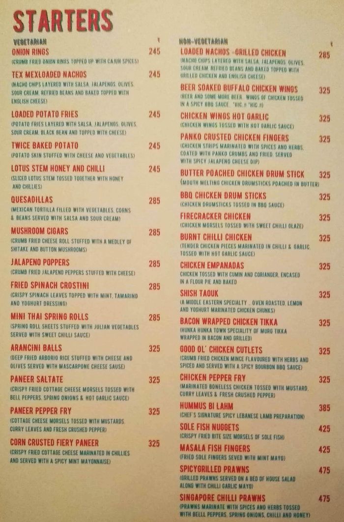menu