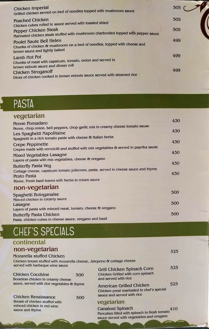 menu