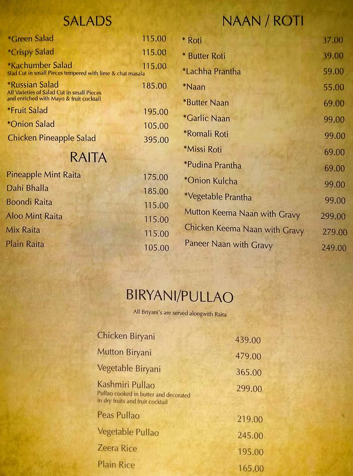 menu