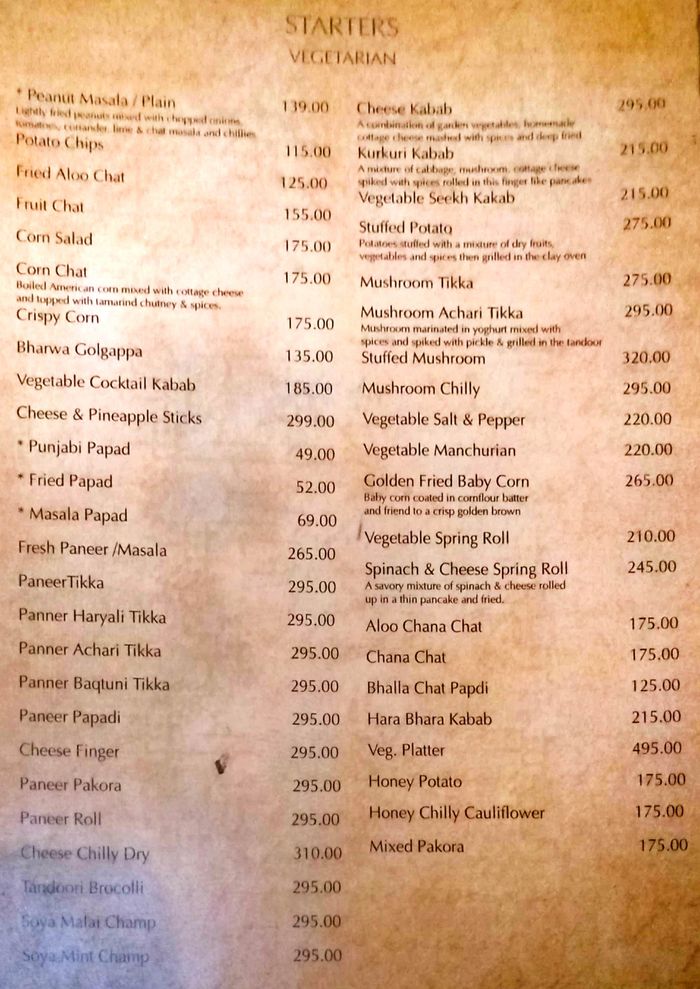 menu