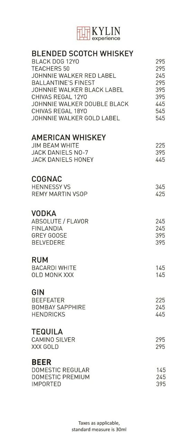 menu