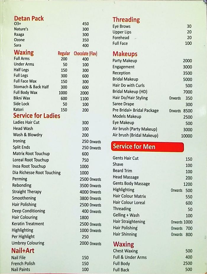 menu