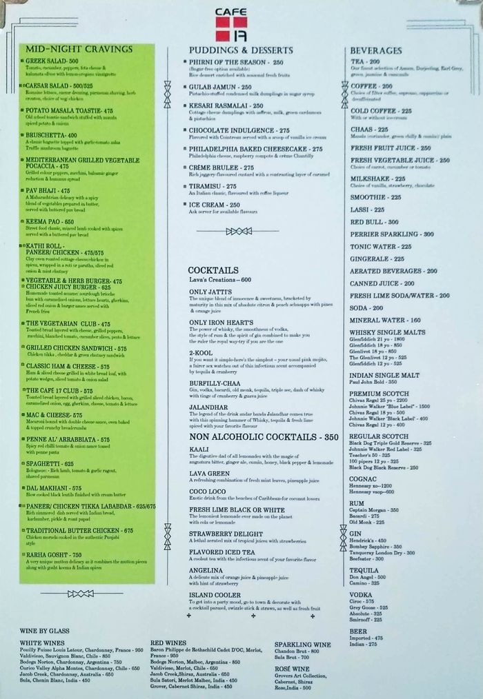 menu