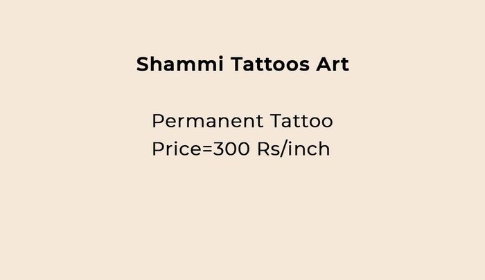 Shammi Tattoos Art Menu and Price List for Sector 22D, Chandigarh |  