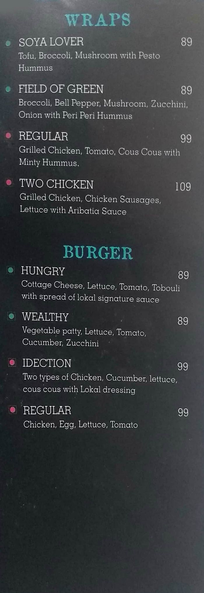menu