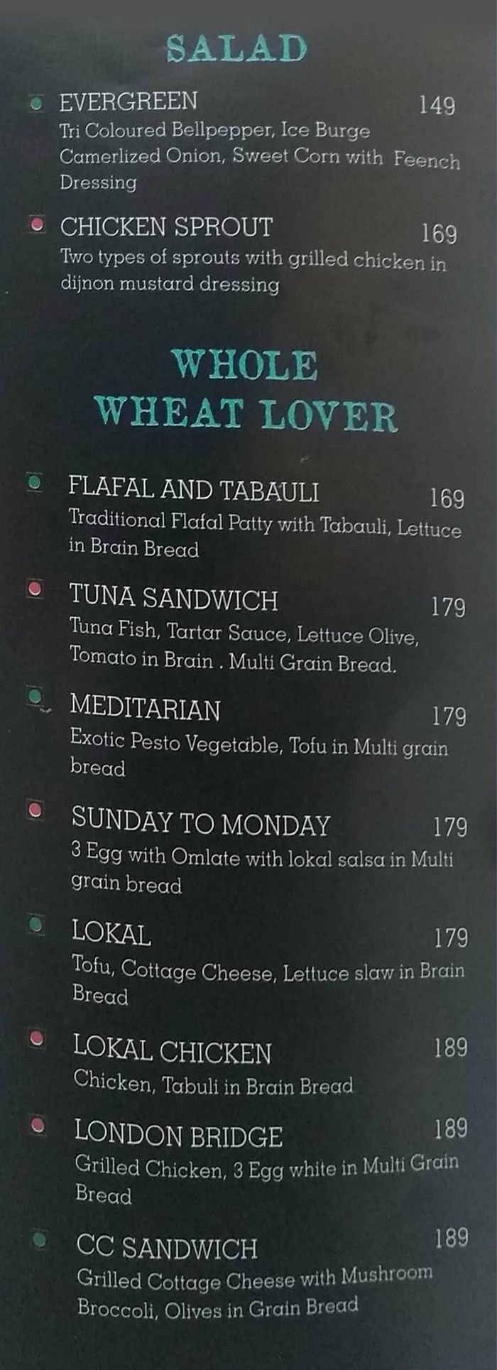 menu