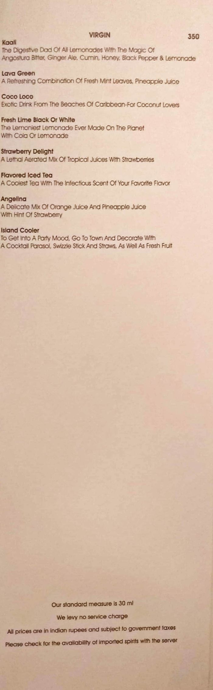 menu