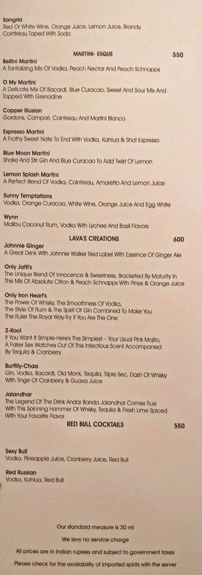 menu