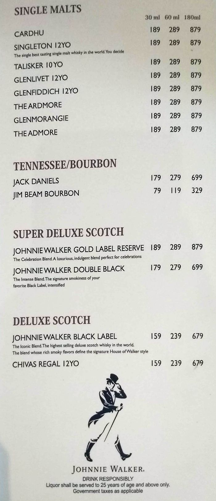 menu