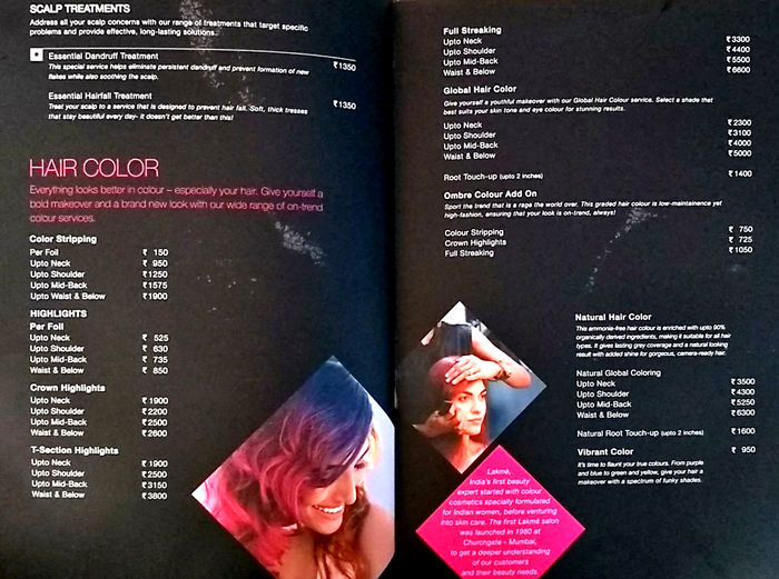 Lakmé Salon Packages and Price List for Frazer Town, Bengaluru 