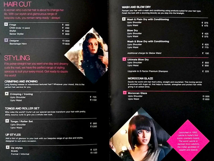 Lakmé Salon Packages and Price List for Frazer Town, Bengaluru 