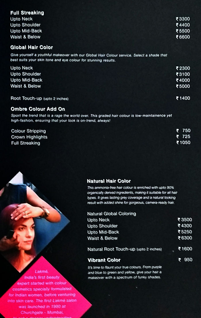 Lakmé Salon Packages and Price List for Rajaji Nagar, Bengaluru |  