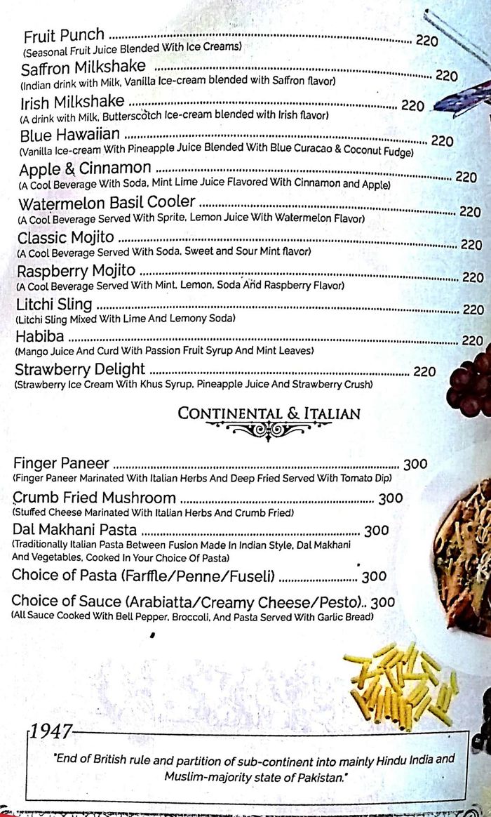 menu
