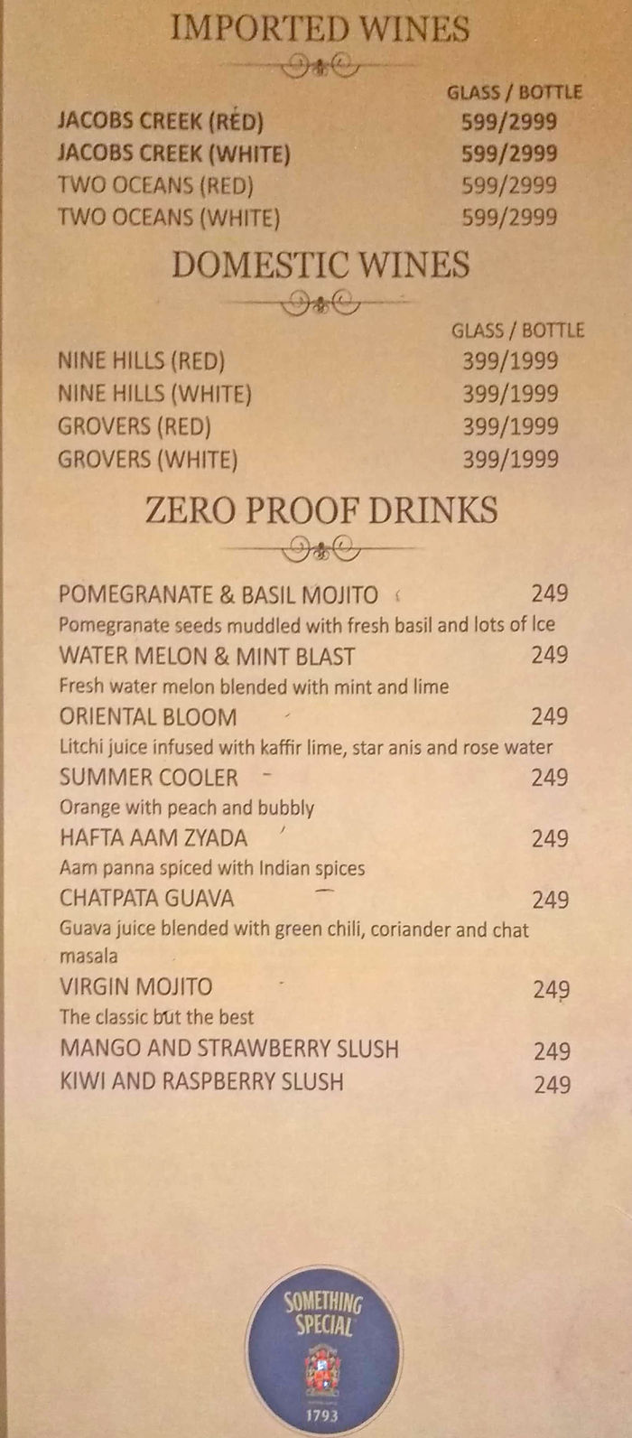 menu