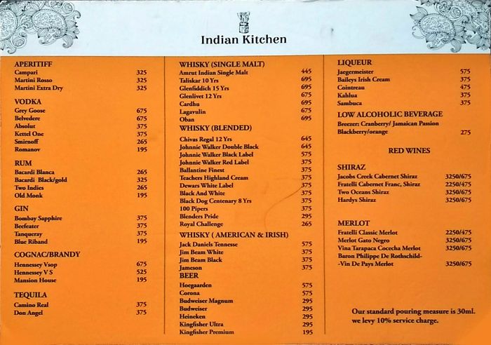 menu