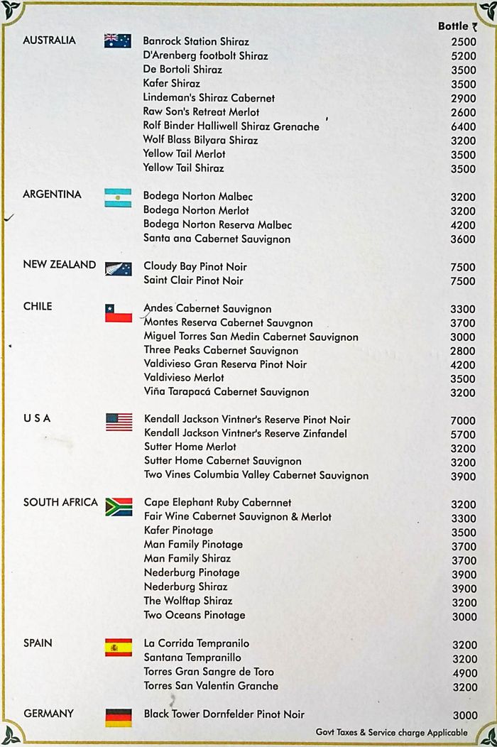 menu