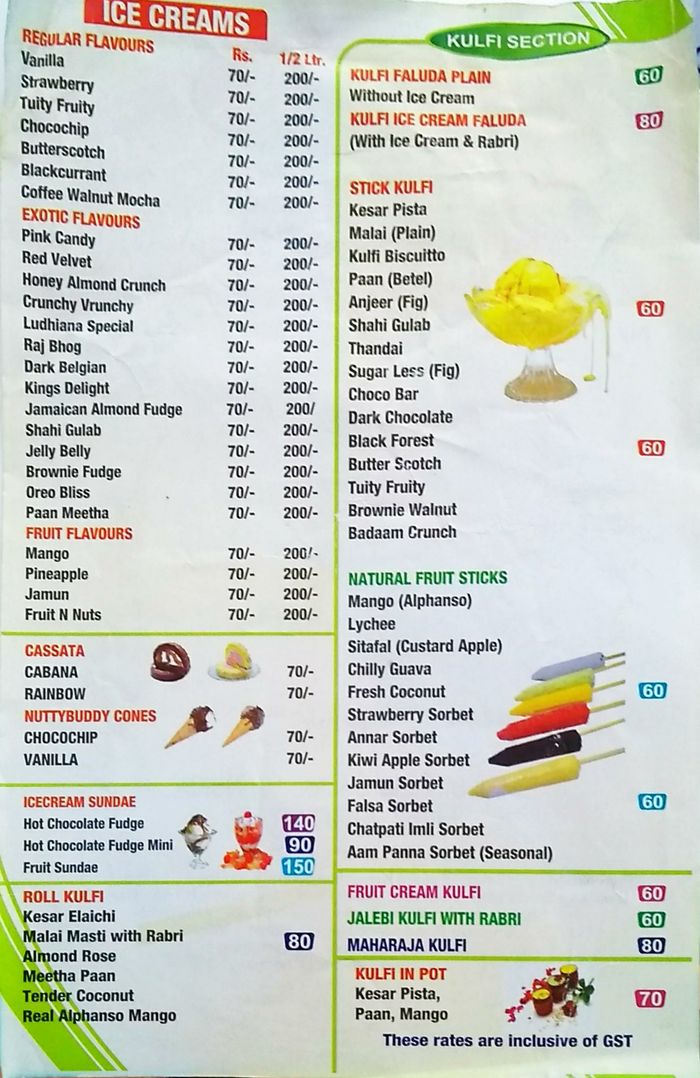 menu