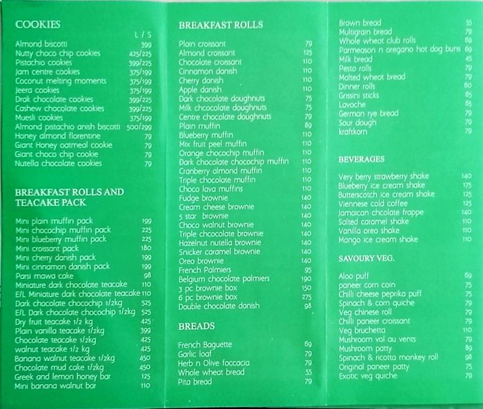 menu