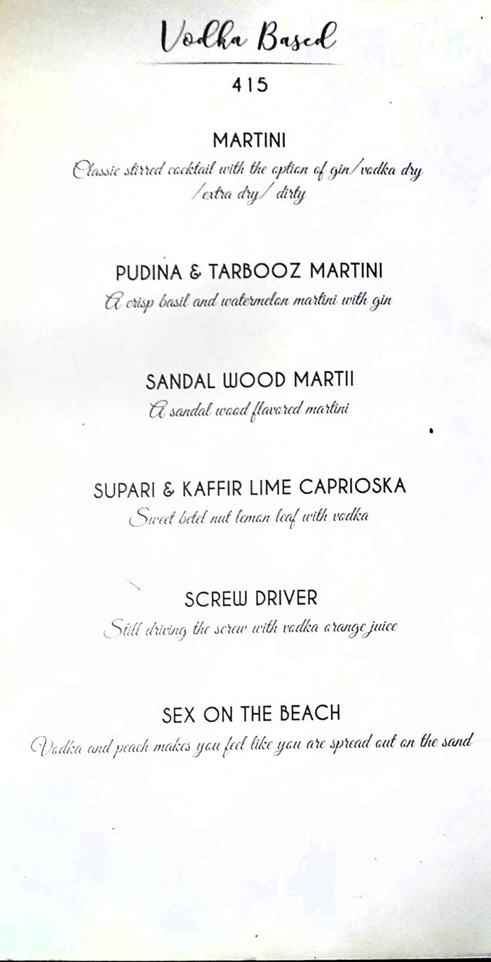 menu