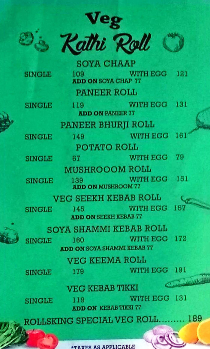 Rolls King Menu And Price List For Sector 18, Noida | Nearbuy.com