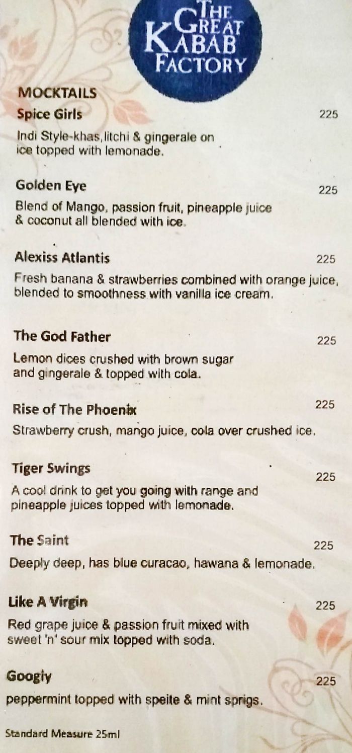 menu