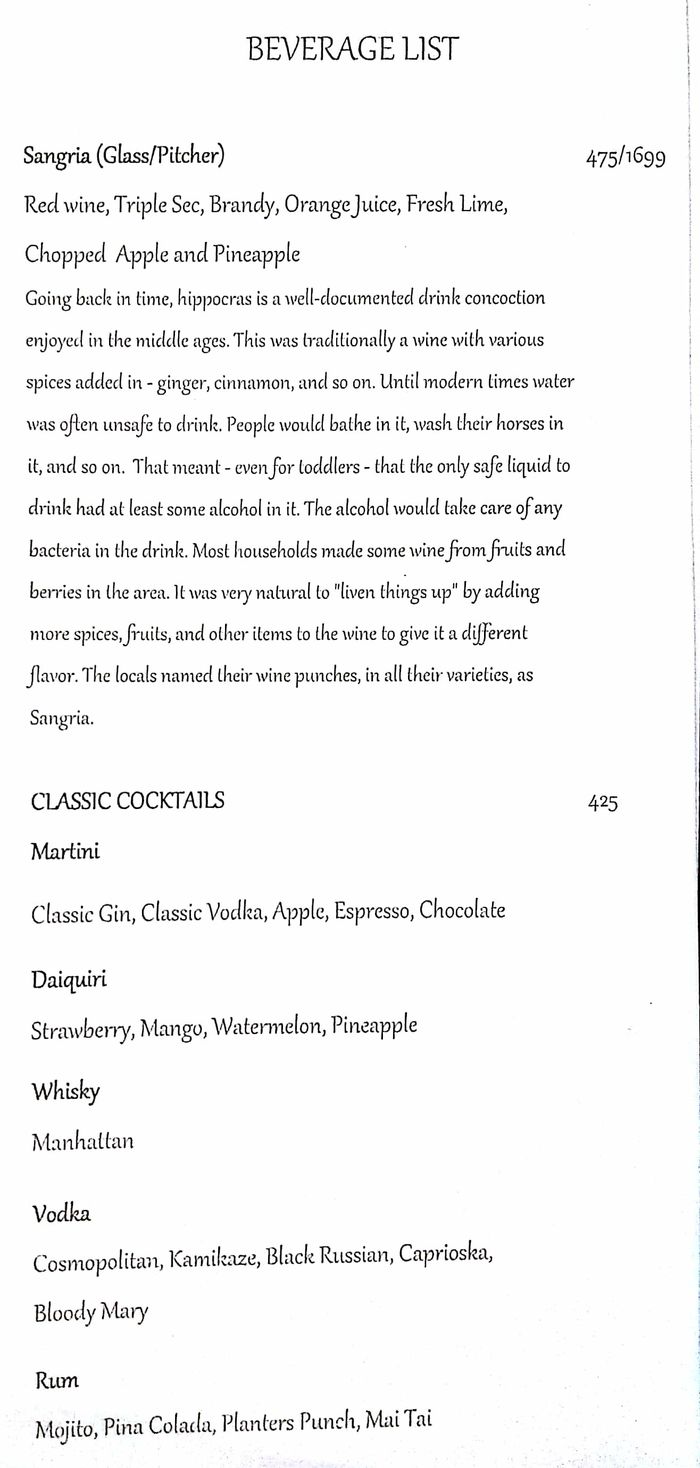 menu
