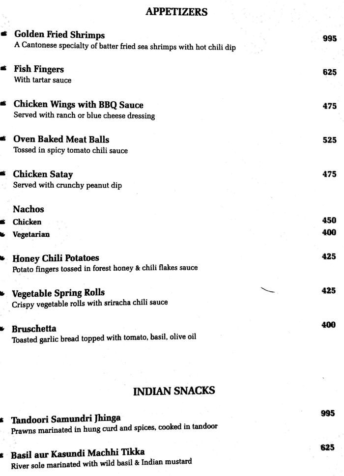 menu