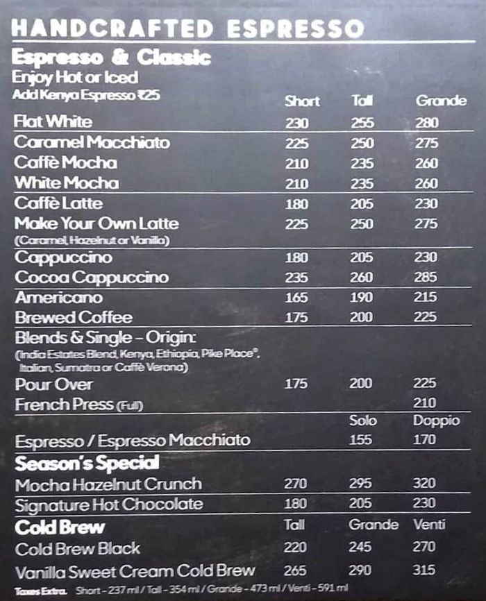 menu