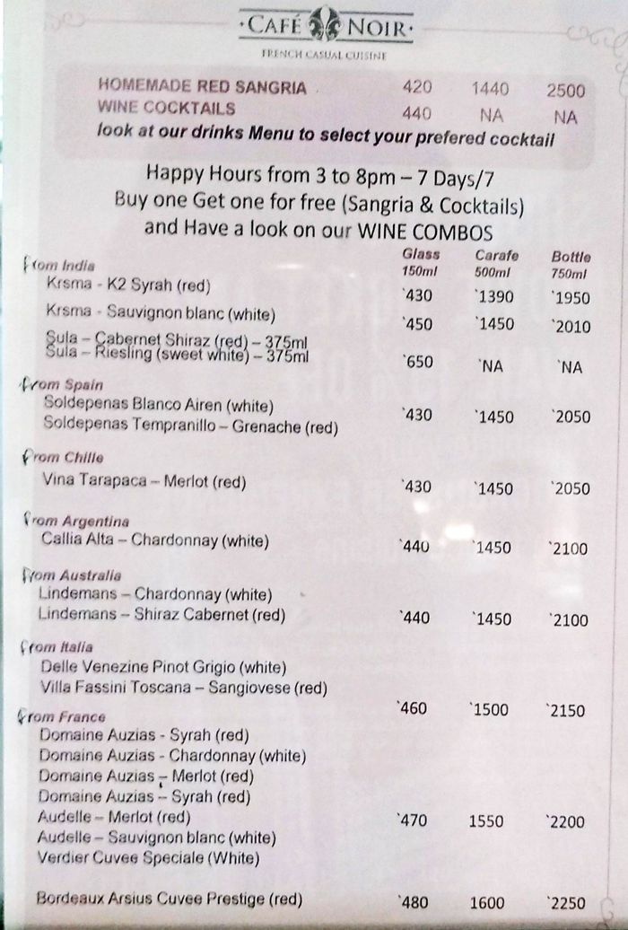 menu