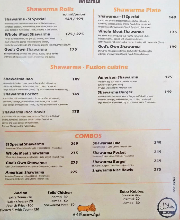 menu