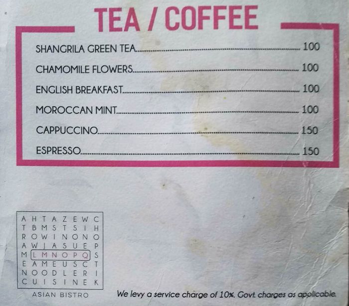 menu