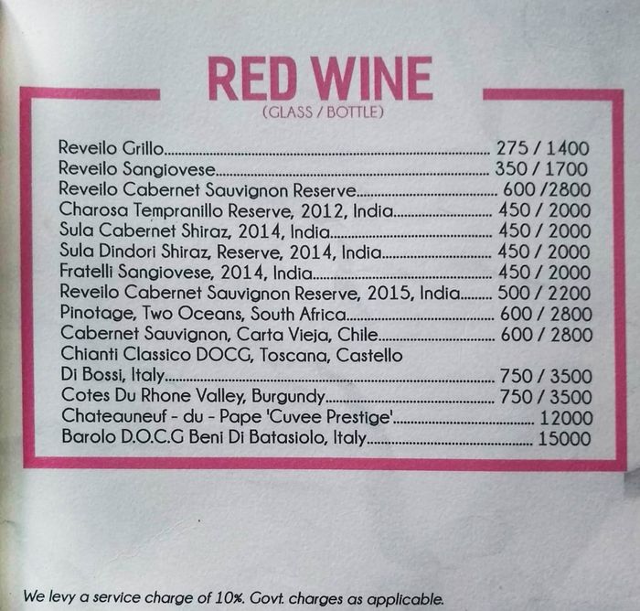 menu