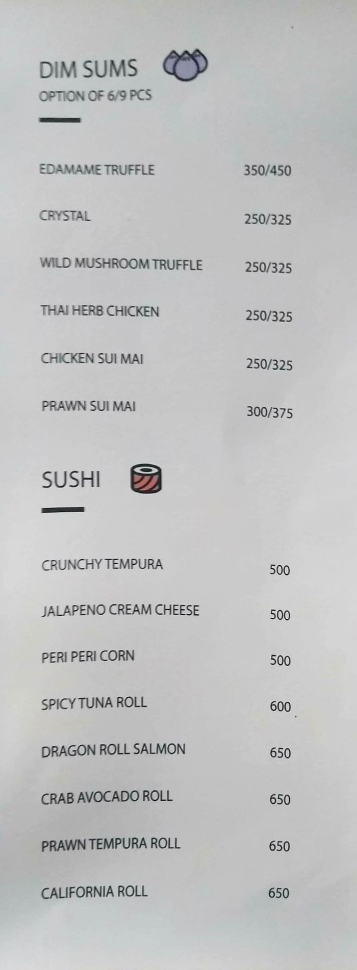 menu