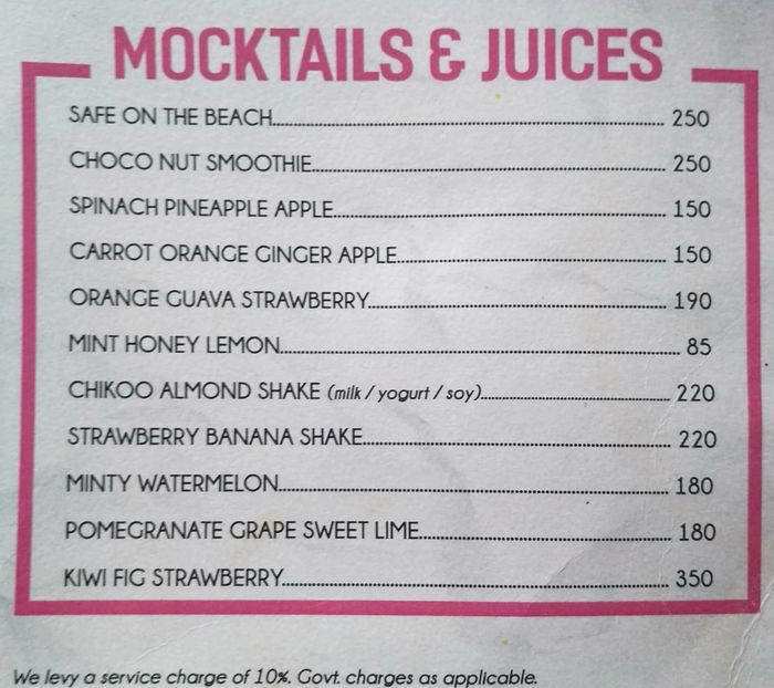 menu