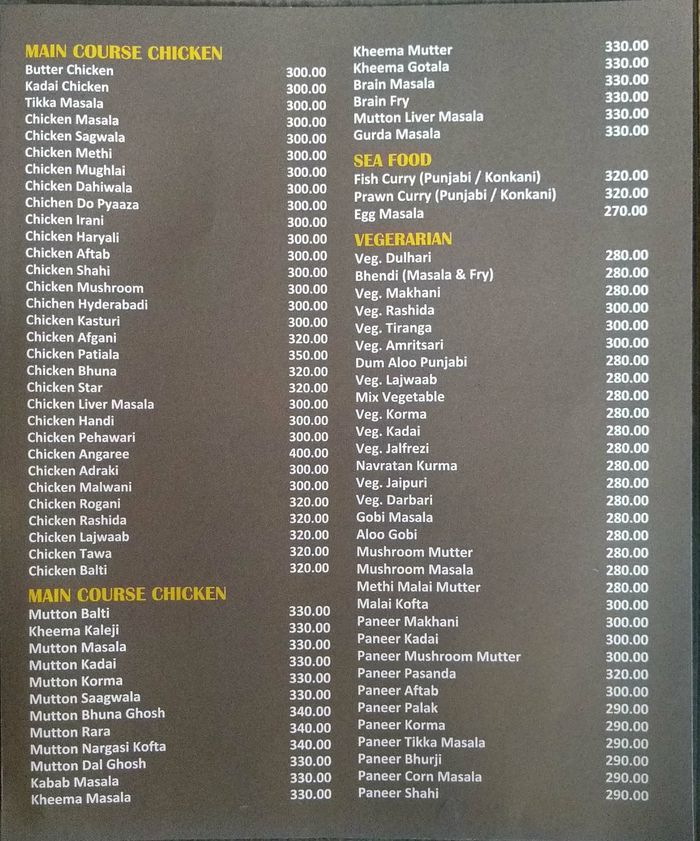 menu