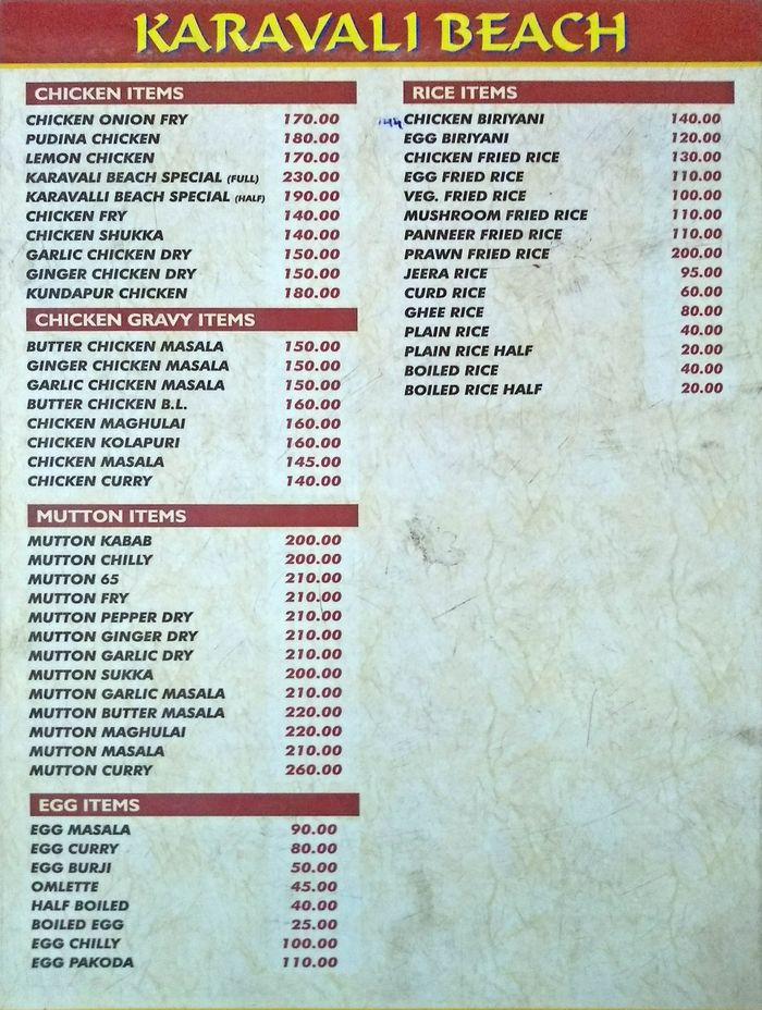 menu