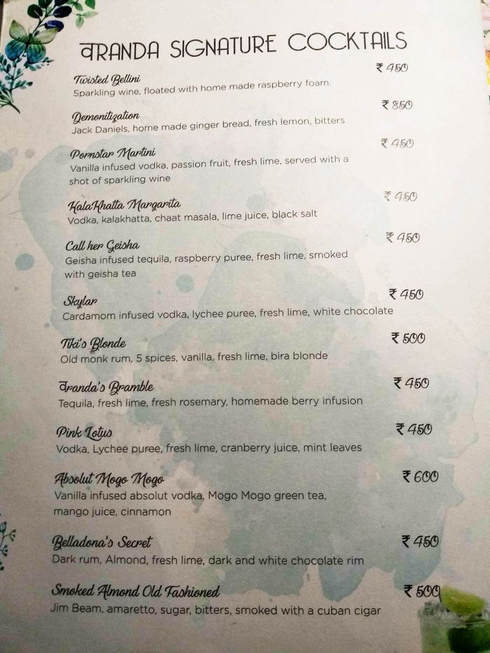 menu