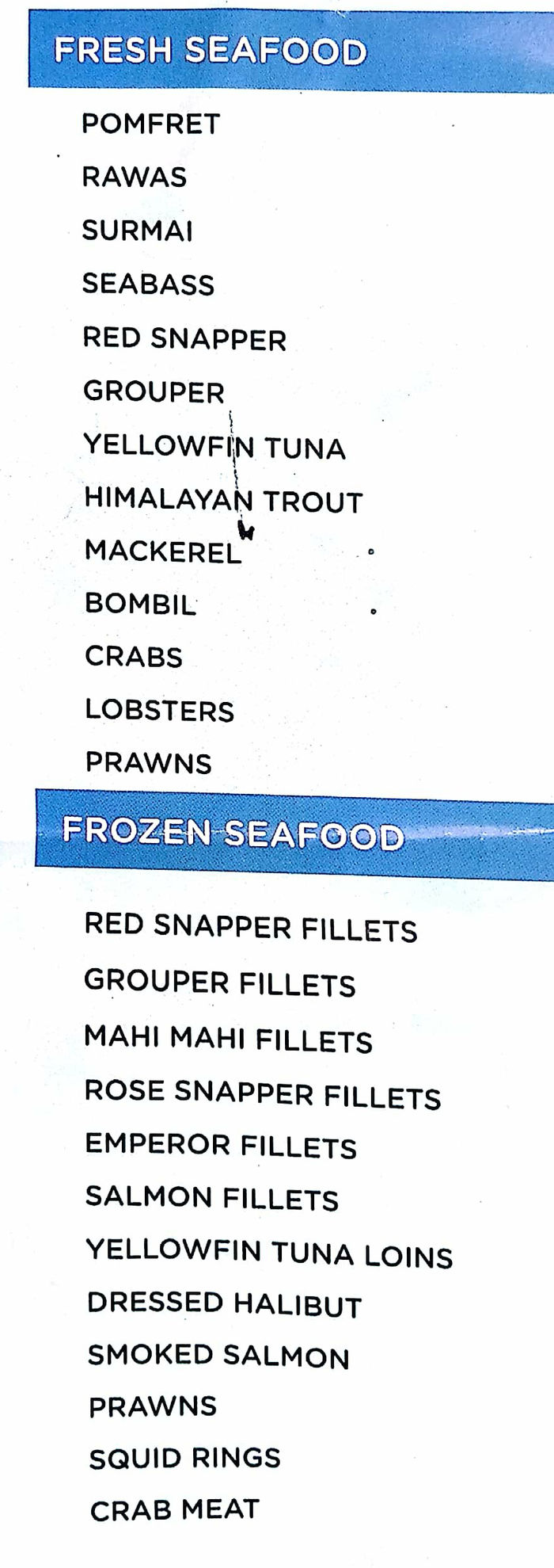 menu